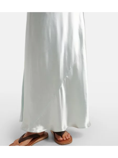 Rochie maxi Miu Miu din satin albastru