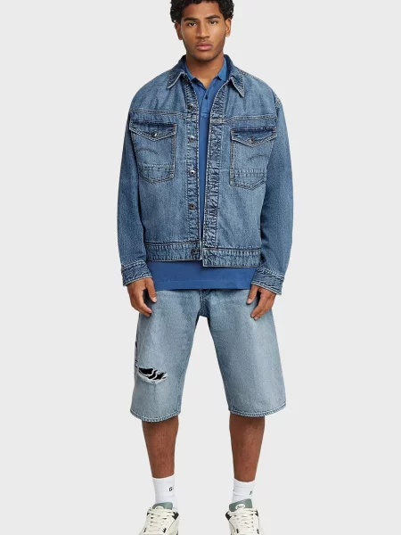 Короткие джинсовые шорты G-star Raw голубые