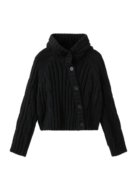 MANGO Geacă tricotată Erivo' negru
