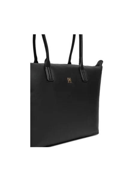 Shopperka Tommy Hilfiger bez fiszbin skórzana czarna