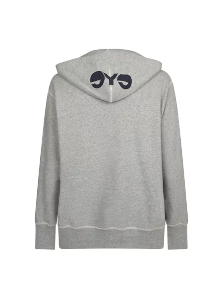 Bluza z kapturem Junya Watanabe z logo ze sznurkiem szara