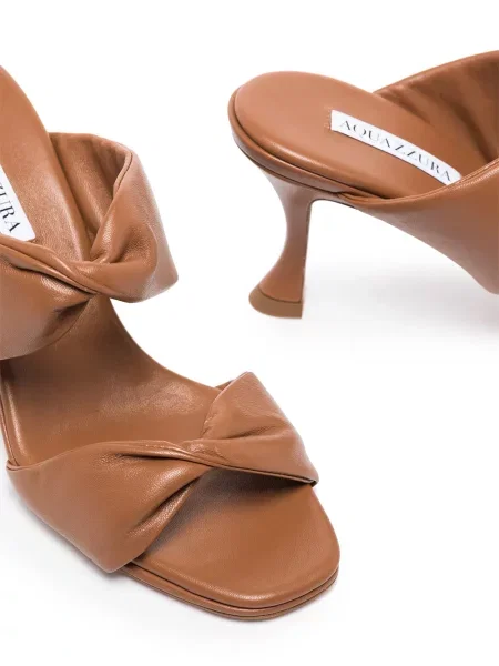 Papuci tip mules Aquazzura din piele maro
