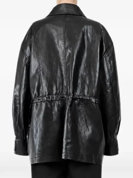 Geanta de piele The Frankie Shop cu cordon negru