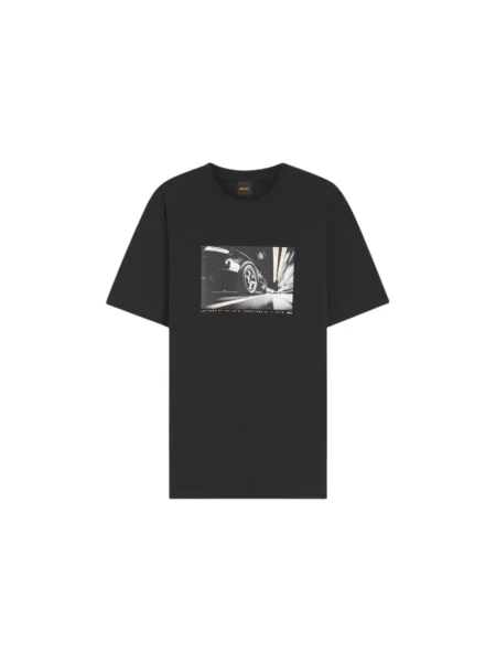 T-shirt o kroju regular fit z czystej bawełny Boss Orange czarna