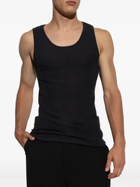 Vlněná žebrovaná košile Lemaire černá