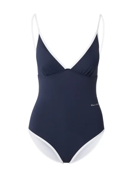 Marc O'Polo Costum de baie întreg Essentials bleumarin alb
