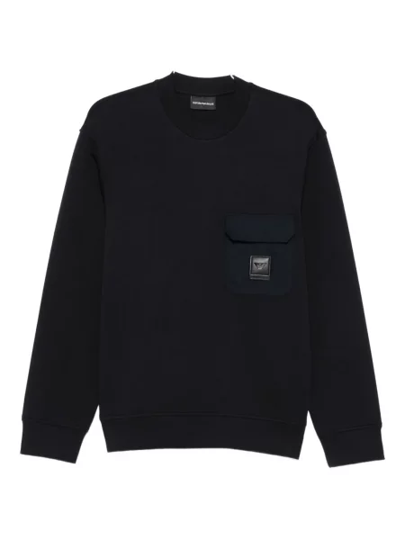 Kerek nyakú szvetter Emporio Armani kék