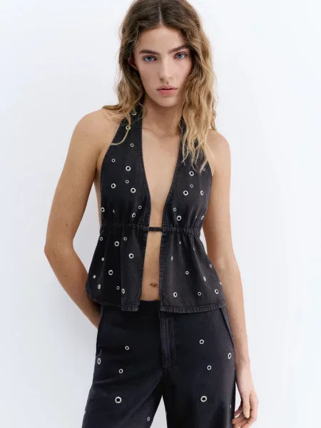 Pull&Bear Tricou CAMISETA PACIFIC' negru
