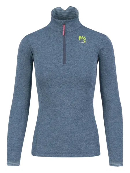 Długa bielizna termoaktywna Karpos z zamkiem błyskawicznym do połowy niebieska