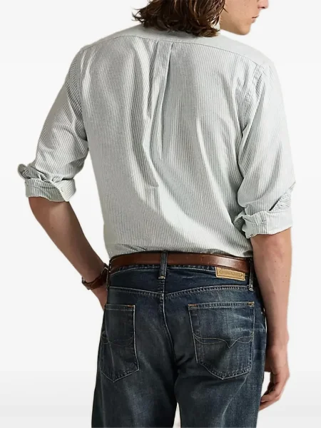 Cămașă Polo Ralph Lauren cu broderie cu glugă din țesătură twill verde