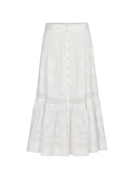 Fusta maxi Loveshackfancy alb
