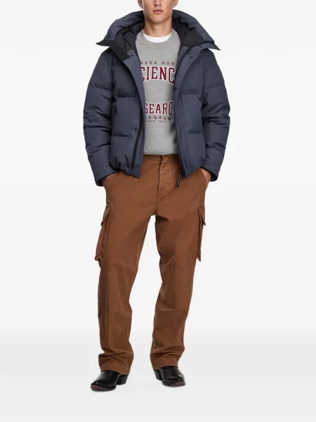 Geacă Canada Goose cu glugă albastru