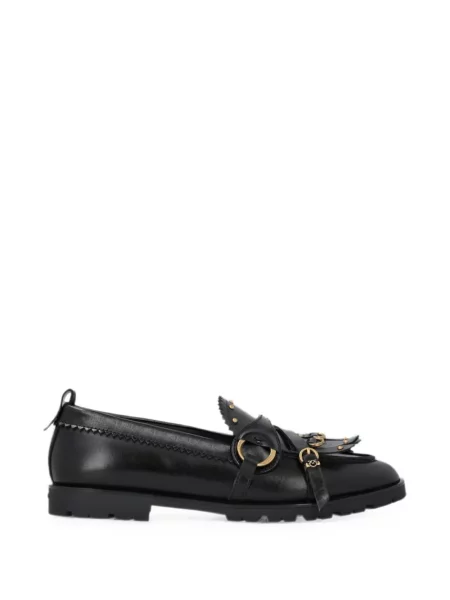 Pantofi loafer Pinko cu franjuri negru