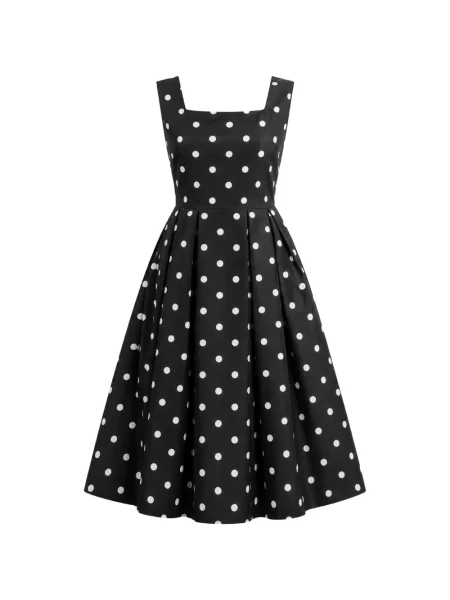 Rochie midi Jenne cu buline negru