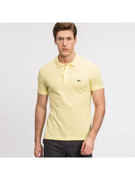 Lacoste Koszulka Polo Slim Fit Petit Piqué żółta