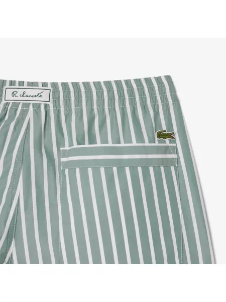 Lacoste Szorty W Paski Relaxed Fit zielone