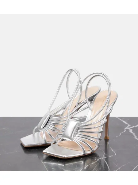 Sandale Gianvito Rossi din piele argintiu