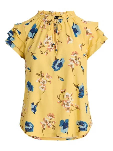 Bluza Lauren Ralph Lauren s cvjetnim printom s printom žuta