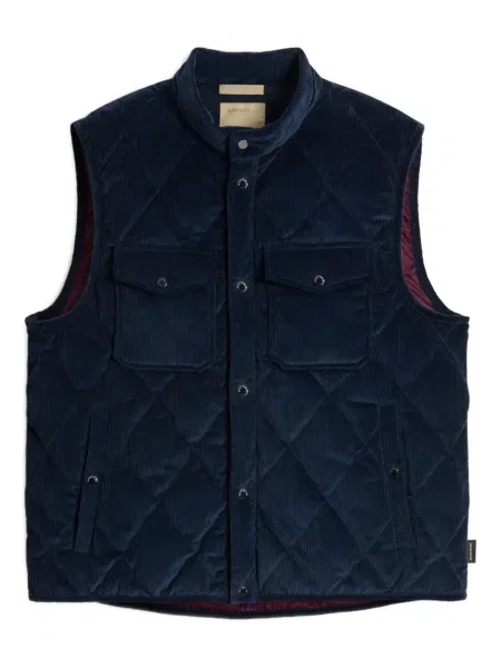 Manšestrová prošívaná vesta Woolrich modrá