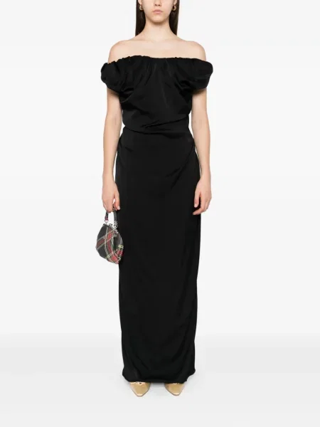 Maksi sukienka maxi Vivienne Westwood z bursztynem garniturowa czarna