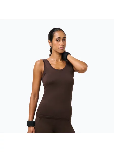 Дамска тениска за йога Sweaty Betty Seamless Ruched Tank espresso brown кафяво