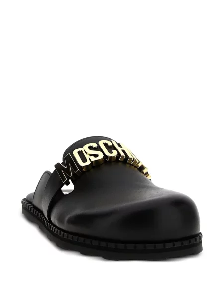 Kožené mules Moschino černé