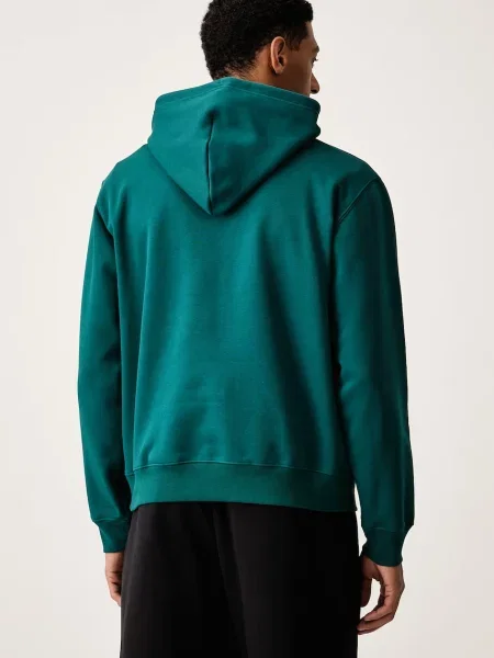 The North Face bluza z kapturem z bawełną Essential zielona