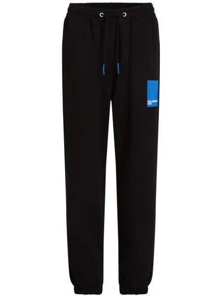 Pantaloni Karl Lagerfeld Jeans cu imagine negru