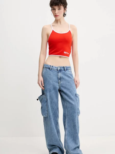 Karl Lagerfeld Jeans jeansy high waist niebieskie