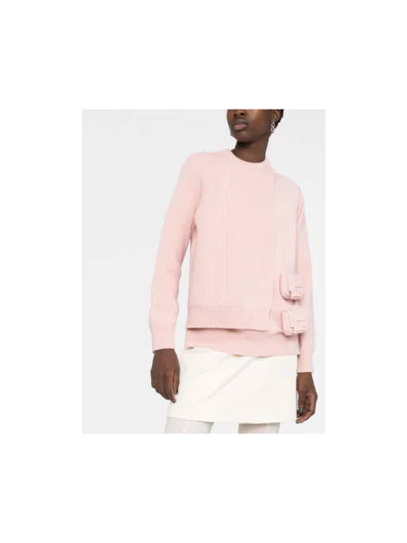 Sweter Fendi wełniany różowy