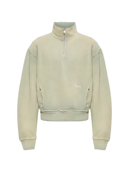 Hanorac cu fermoar Rhude cu broderie verde