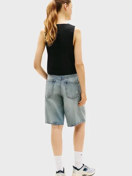Лляний джинсовий жилет Tommy Jeans чорний