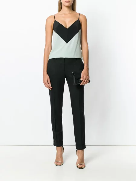 Top Lanvin cu bretele verde