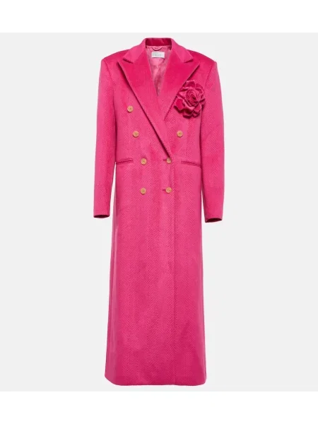 Dvoredni dvoredni plašč Giuseppe Di Morabito s cvetličnim vzorcem roza