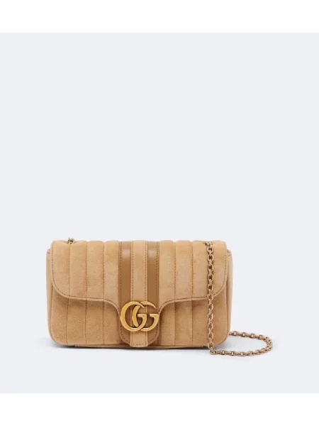 Geantă Gucci din piele de căprioară bej