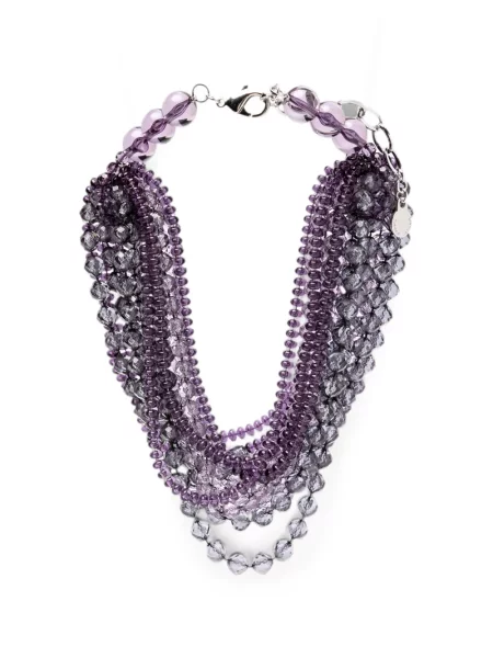 Colier Emporio Armani cu mărgele violet
