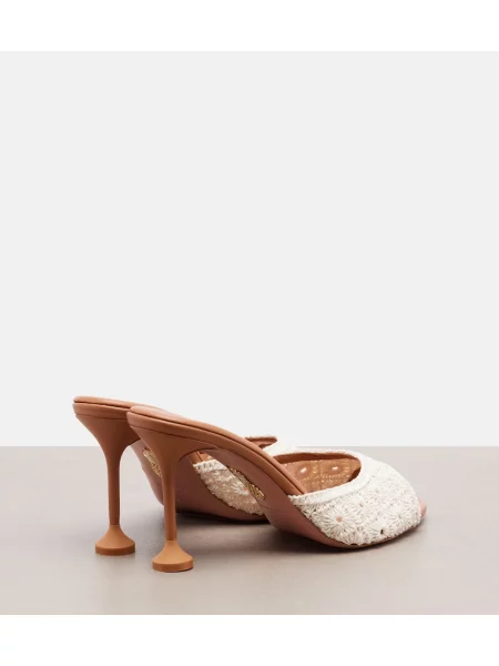 Papuci tip mules Aquazzura alb