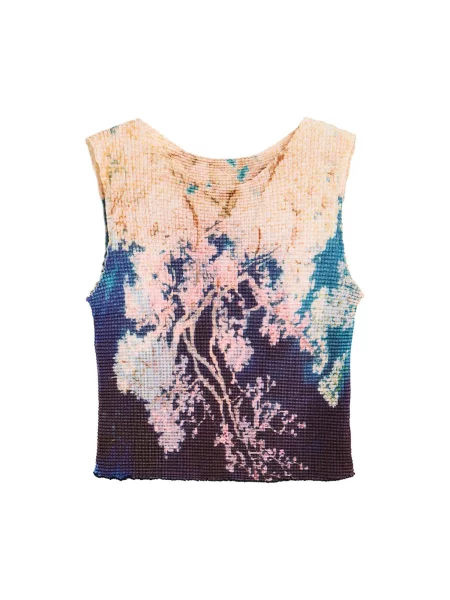 Desigual Top / albastru marin / rosé bej
