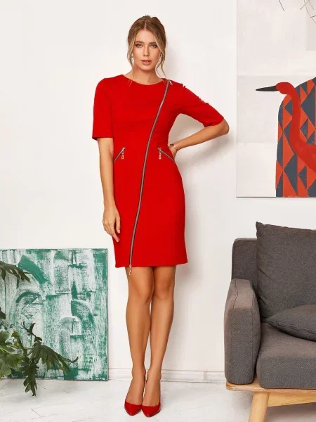 ISSA Plus Сукня міні Без підкладки червоний