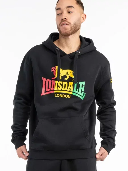 LONSDALE Majica Sounds rumena / svetlo zelena / rdeča črna