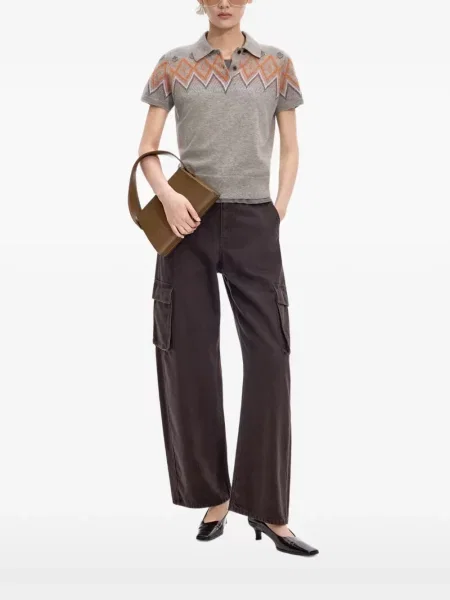 Scurt pulover Jnby cu imprimeu geometric din jacard