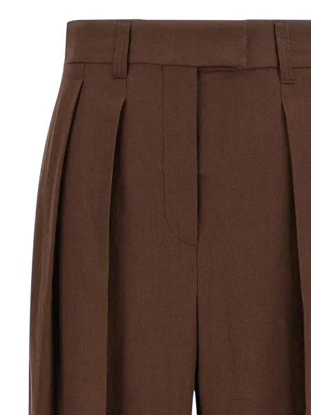 Pantaloni Brunello Cucinelli plisate maro
