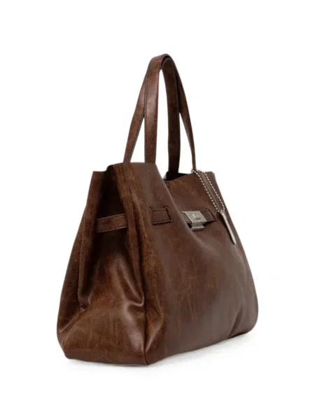 Geantă shopper Dkny cu autograf maro
