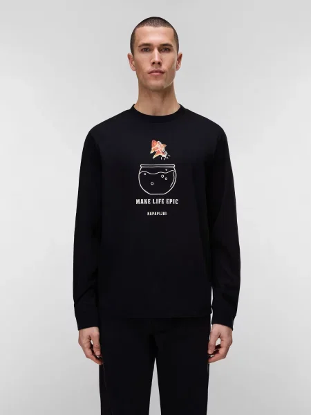 Футболка Napapijri S-SOL LS чорний