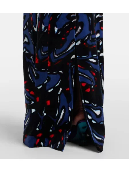 Rochie maxi Dries Van Noten cu imagine albastru