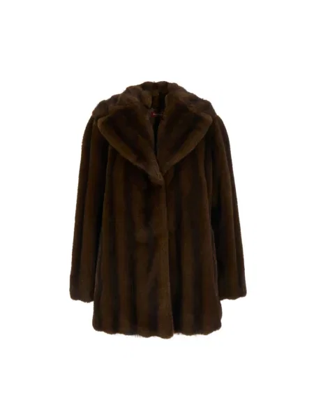 Kurtka skórzana Max Mara Studio brązowa
