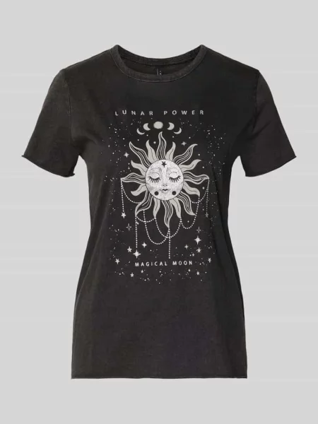 T-shirt w kroju regular fit z czystej Model LUCY' Only czarna