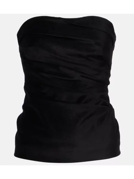 Aksamitny top Tove czarny