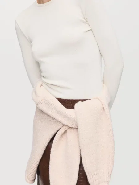 Лонгслів MANGO поліестер/віскоза білий