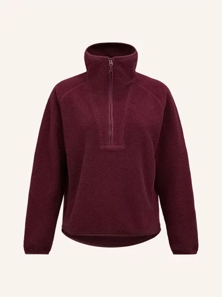 Peak Performance Fleecový Svetr S Kapucí Naturerush tmavě červená